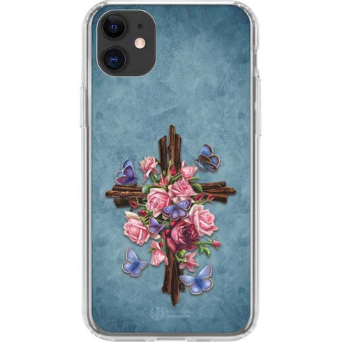 Flower Cross by Brigid Ashwood iPhone 11 Clear Case
