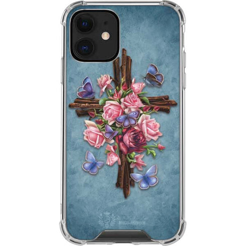 Brigid Ashwood Flower Cross iPhone 12 Clear Case