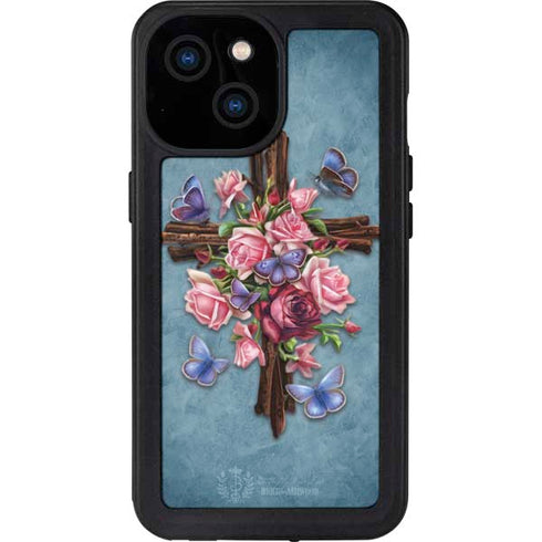Brigid Ashwood Flower Cross iPhone 13 Mini Waterproof Case