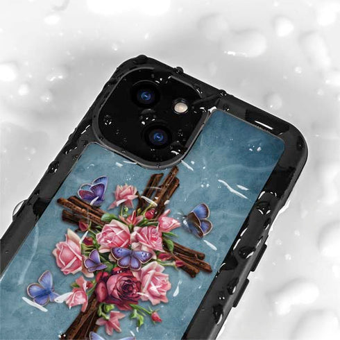 Brigid Ashwood Flower Cross iPhone 13 Mini Waterproof Case