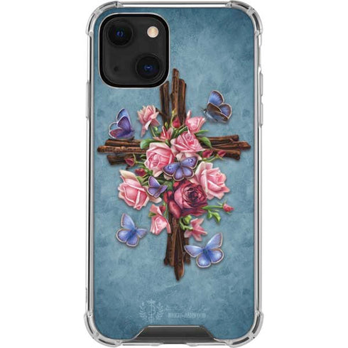 Brigid Ashwood Flower Cross iPhone 14 Clear Case