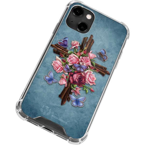 Brigid Ashwood Flower Cross iPhone 14 Clear Case