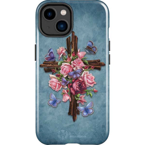 Brigid Ashwood Flower Cross iPhone 14 Plus Impact Case