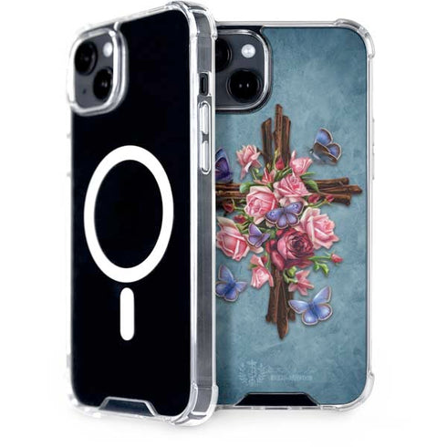 Brigid Ashwood Flower Cross iPhone 14 MagSafe Case