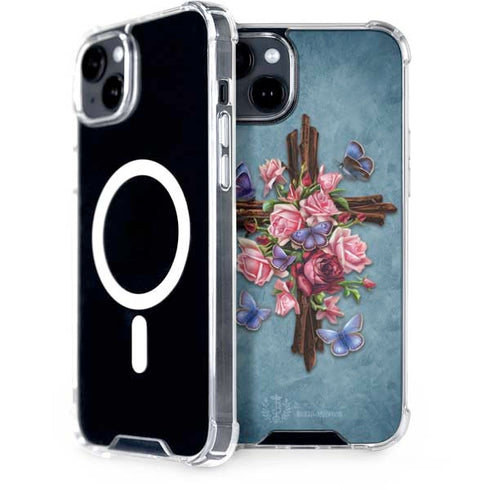 Brigid Ashwood Flower Cross iPhone 14 Plus MagSafe Case