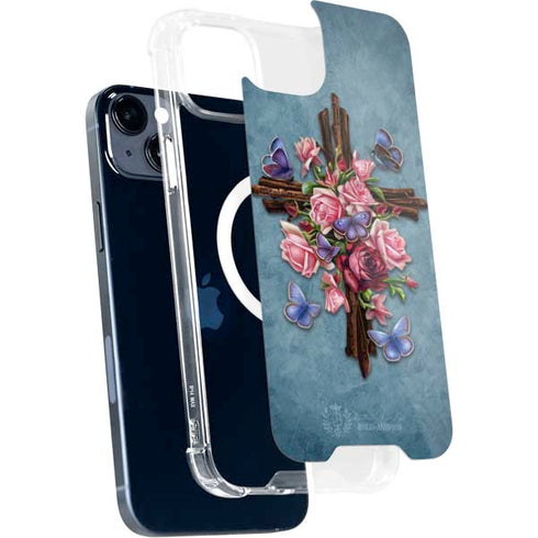 Flower Cross by Brigid Ashwood iPhone 15 Plus MagSafe Case