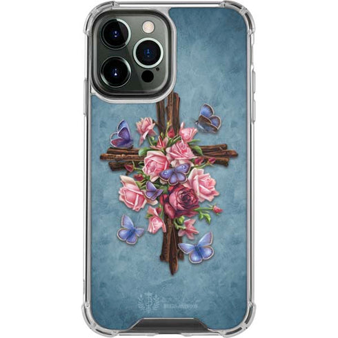 Brigid Ashwood Flower Cross iPhone 14 Pro Max Clear Case