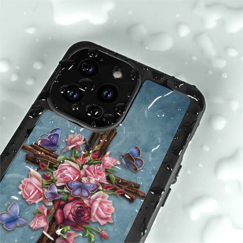 Brigid Ashwood Flower Cross iPhone 14 Pro Max Waterproof Case