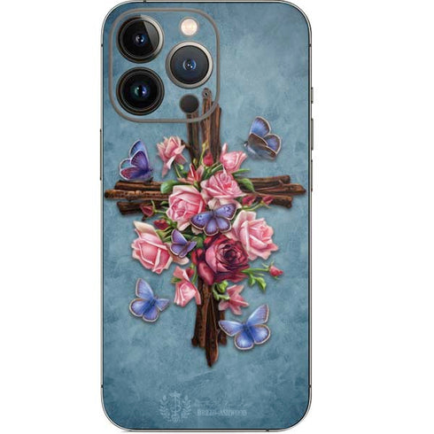 Flower Cross by Brigid Ashwood iPhone 15 Pro Skin