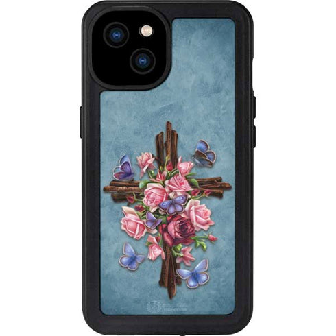 Flower Cross by Brigid Ashwood iPhone 15 Plus Waterproof Case