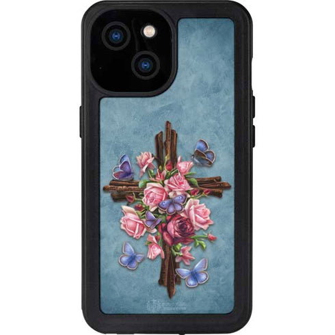 Flower Cross by Brigid Ashwood iPhone 15 Waterproof Case