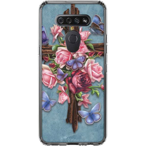 Flower Cross by Brigid Ashwood LG K51/Q51 Clear Case