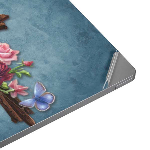 Brigid Ashwood Flower Cross Universal Laptop 13in (10.6 x 7.6in) Skin