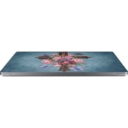 Brigid Ashwood Flower Cross Universal Laptop 16in (13 x 9.4in) Skin