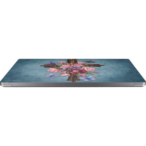 Brigid Ashwood Flower Cross Universal Laptop 17in (13.8 x 10in) Skin
