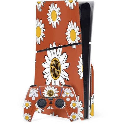 Flower Power PS5 Slim Disk Bundle Skin