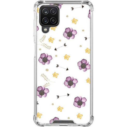 Flowers and Arrows Galaxy A12 Clear Case