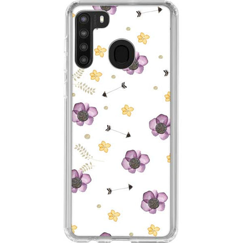 Flowers and Arrows Galaxy A21 Clear Case