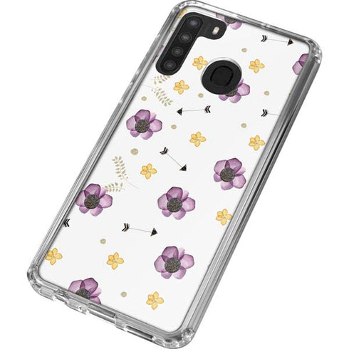 Flowers and Arrows Galaxy A21 Clear Case