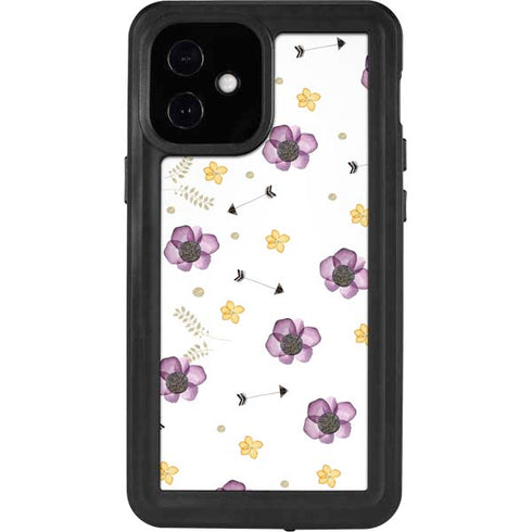 Flowers and Arrows iPhone 12 Mini Waterproof Case