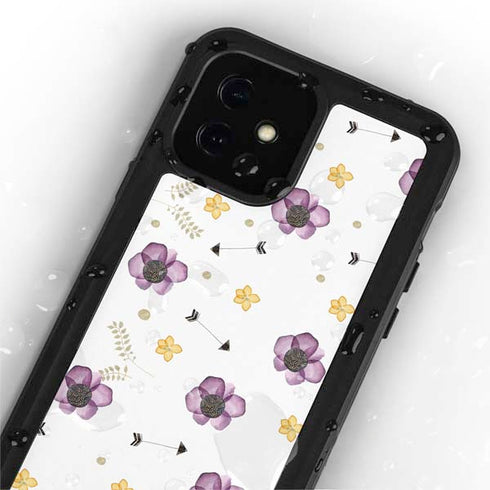 Flowers and Arrows iPhone 12 Mini Waterproof Case