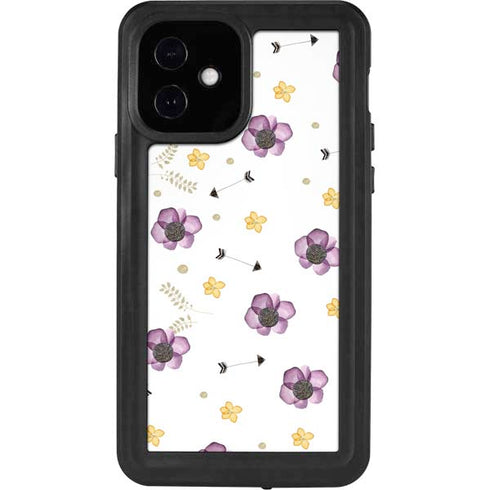 Flowers and Arrows iPhone 12 Waterproof Case