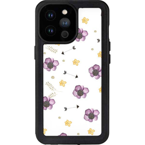 Flowers and Arrows iPhone 14 Pro Max Waterproof Case