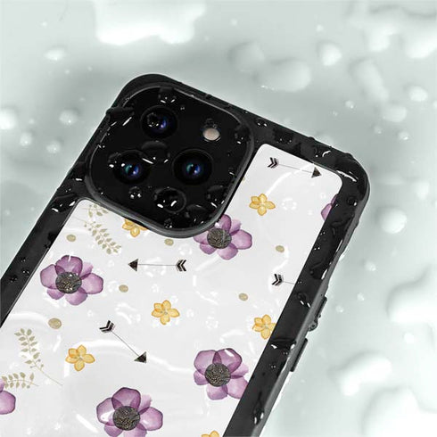 Flowers and Arrows iPhone 14 Pro Max Waterproof Case