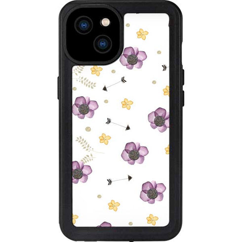 Flowers and Arrows iPhone 15 Plus Waterproof Case