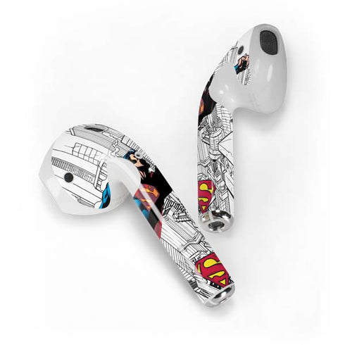 DC Comics Superman Flying Over City Pose Apple AirPods Skin