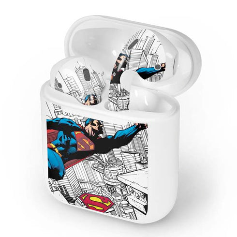 DC Comics Superman Flying Over City Pose Apple AirPods Skin