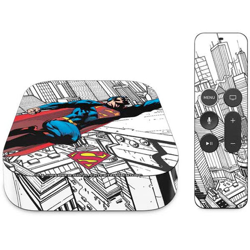 DC Comics Superman Flying Over City Pose Apple TV Skin