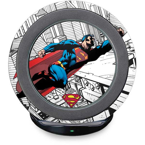 DC Comics Superman Flying Over City Pose Fast Charge Wireless Charging Stand Skin