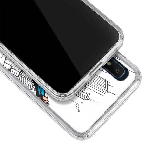 DC Comics Superman Flying Over City Pose Galaxy A10e Clear Case