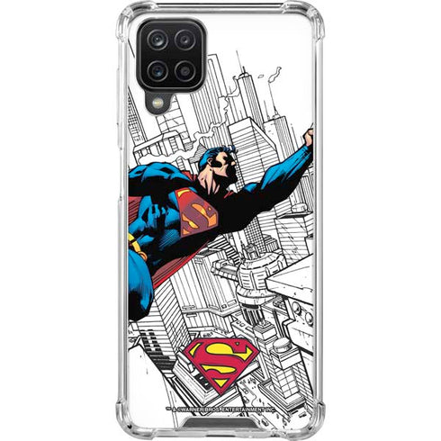 DC Comics Superman Flying Over City Pose Galaxy A12 Clear Case