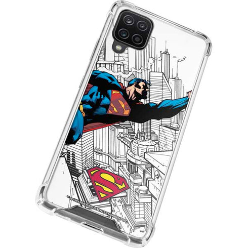 DC Comics Superman Flying Over City Pose Galaxy A12 Clear Case