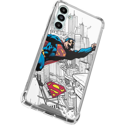 DC Comics Superman Flying Over City Pose Galaxy A13 5G Clear Case