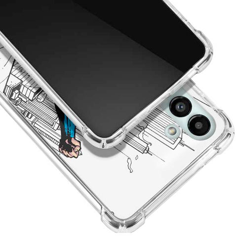 DC Comics Superman Flying Over City Pose Galaxy A13 5G Clear Case