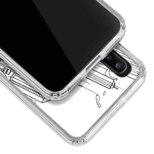 DC Comics Superman Flying Over City Pose Galaxy A20 Clear Case