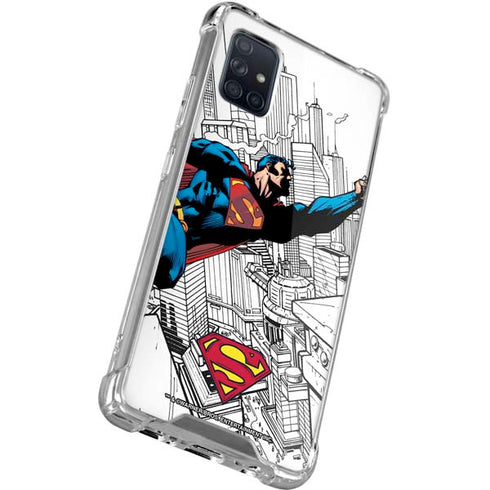 DC Comics Superman Flying Over City Pose Galaxy A51 5G Clear Case