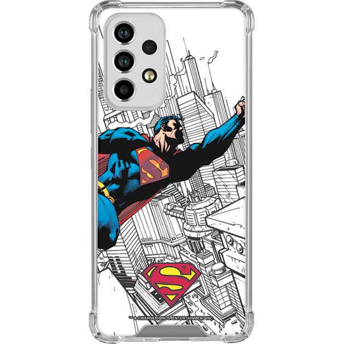 DC Comics Superman Flying Over City Pose Galaxy A53 5G Clear Case