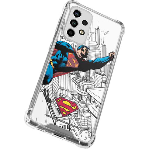 DC Comics Superman Flying Over City Pose Galaxy A53 5G Clear Case
