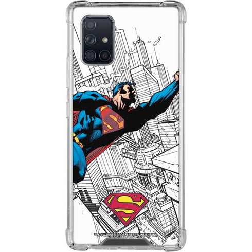DC Comics Superman Flying Over City Pose Galaxy A71 5G Clear Case