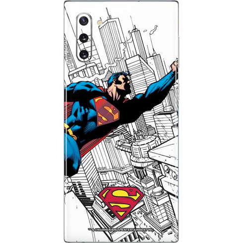 DC Comics Superman Flying Over City Pose Galaxy Note 10 Skin