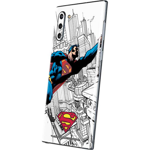DC Comics Superman Flying Over City Pose Galaxy Note 10 Skin