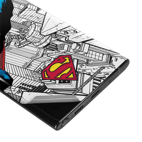 DC Comics Superman Flying Over City Pose Galaxy Note 10 Skin
