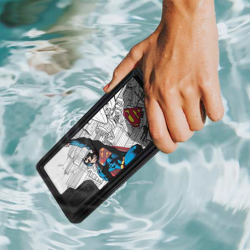 DC Comics Superman Flying Over City Pose Galaxy Note 10 Waterproof Case