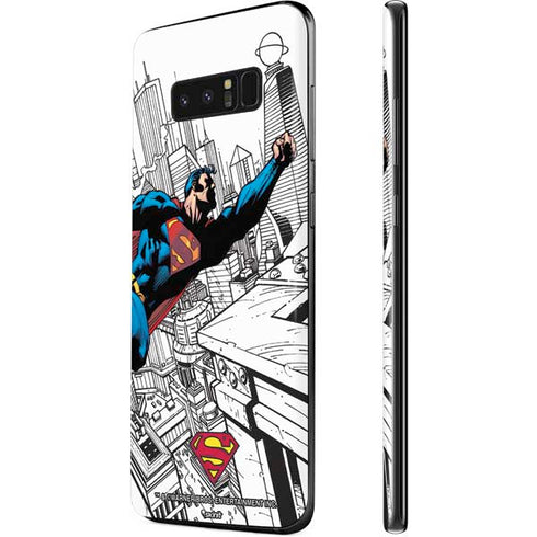 DC Comics Superman Flying Over City Pose Galaxy Note 8 Skin