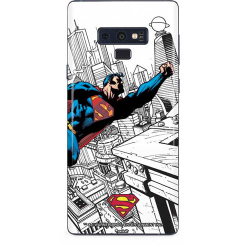 DC Comics Superman Flying Over City Pose Galaxy Note 9 Skin
