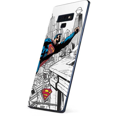 DC Comics Superman Flying Over City Pose Galaxy Note 9 Skin